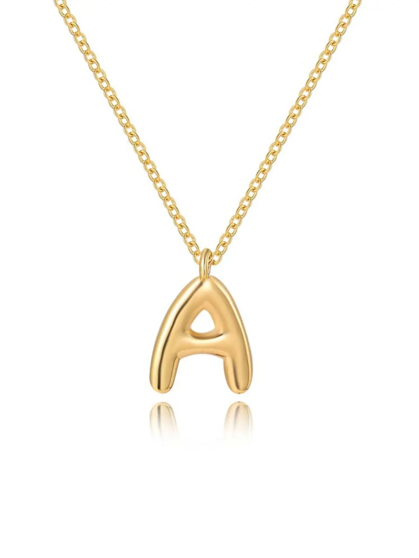 Personalized Bubble Initial Pendant Necklace for Women, Metal Chain, Charming Necklace for Girlfriend Gift, Stylish Everyday Jewelry, Jewelry Gifts, 26 Letter Custom Options, Birthday Gift Jewelry, Personalized Necklaces