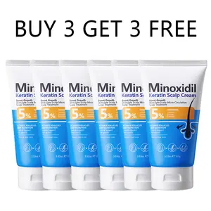 [BUY 3 GET 3 FREE] 5% Minoxidil Hair Growth Scalp Massage Cream with Keratin & Ginger for Men Women Prevents Loss Repairs Follicles Promotes Fast Regrowth Strengthens Roots
