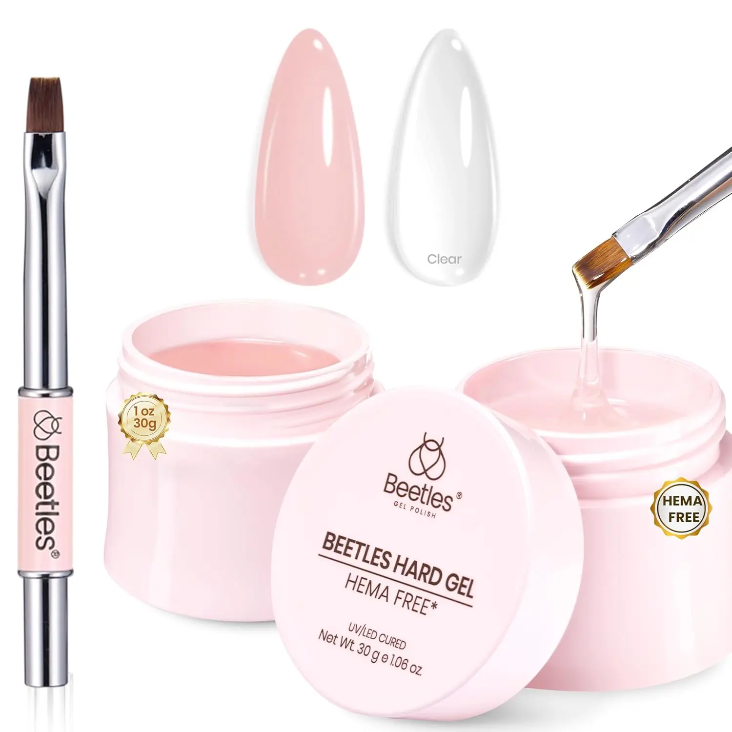 2Pcs 1.06 oz Clear & Jelly Nude