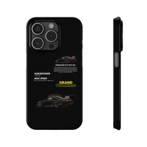Black White PORSCHE 911 GT3 RS Grand Tourismo CASES,for iPhone17 ProMax /16/15/14/13/12/11 Plus for Samsung phones, suitable for both men and women,