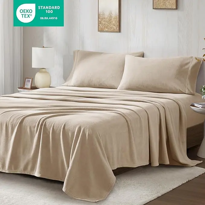 Multi-Print Polyester Microfleece Microfibre Bed Sheets Set - Luxurious, Soft Bedding for a Cozy Bedroom Experience, Hotel Quality Bedding