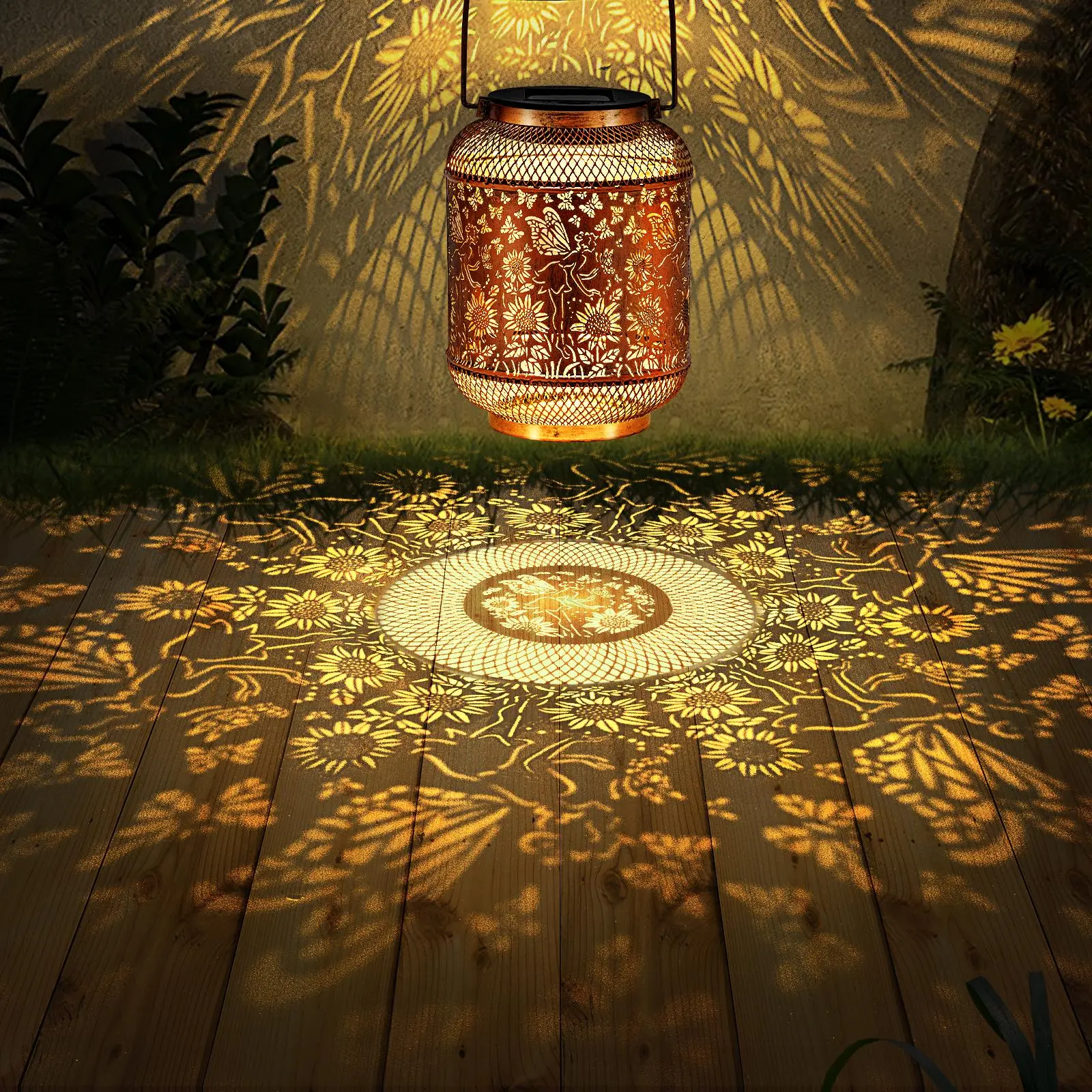 Solar Outdoor Pendant Lights, Waterproof Garden Metal Pendant Lights, Tree Lights for Garden Patio Path, Garden Decoration