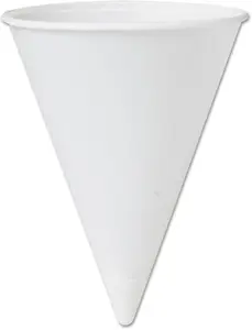 (5,000)Solo Eco-Forward Treated Paper Cone Water Cups 4.25 oz White Disposable 5000 Case Compostable with Thin Wax Coating