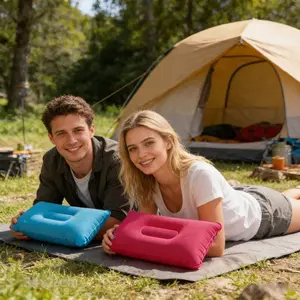 HomeDailyEss 2-piece inflatable travel pillow, portable ultra-light inflatable camping pillow, with neck and waist support, washable inflatable pillow, suitable for office naps, hiking, backpacking, and various occasions