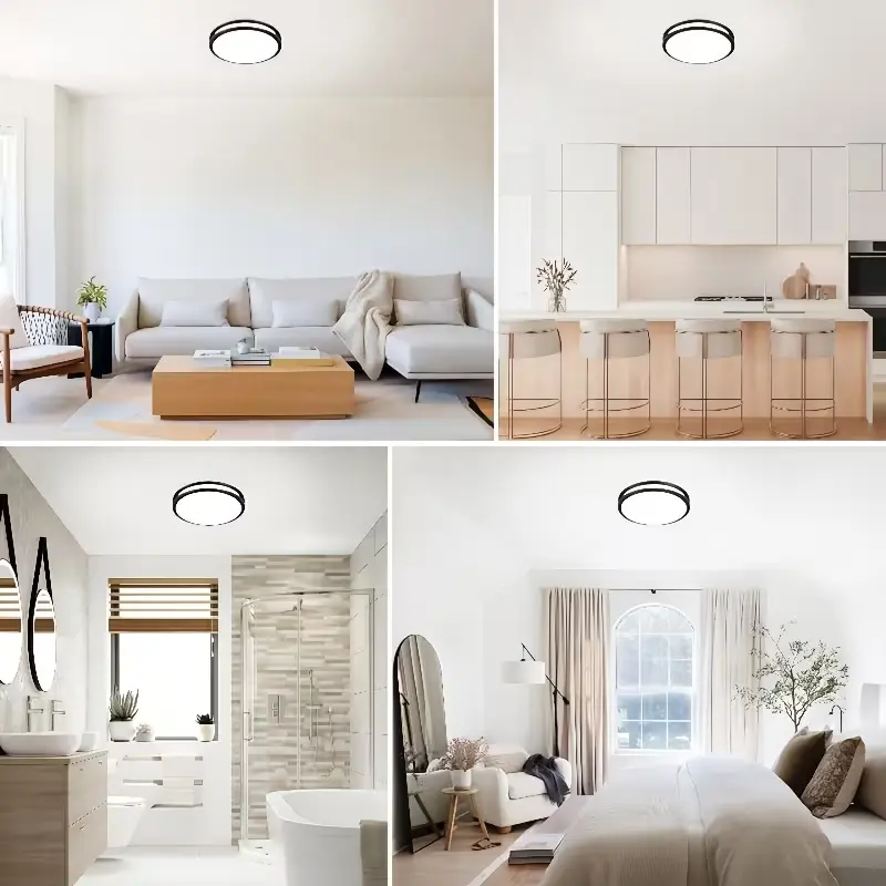 2 pack led recessed ceiling light 13 inch 36w 5 color temperature light dimmable semi recessed lighting matte frosted metal ceiling lamp bedroom bathroom kitchen hallway indoor lighting adjustable cct recessed fixture