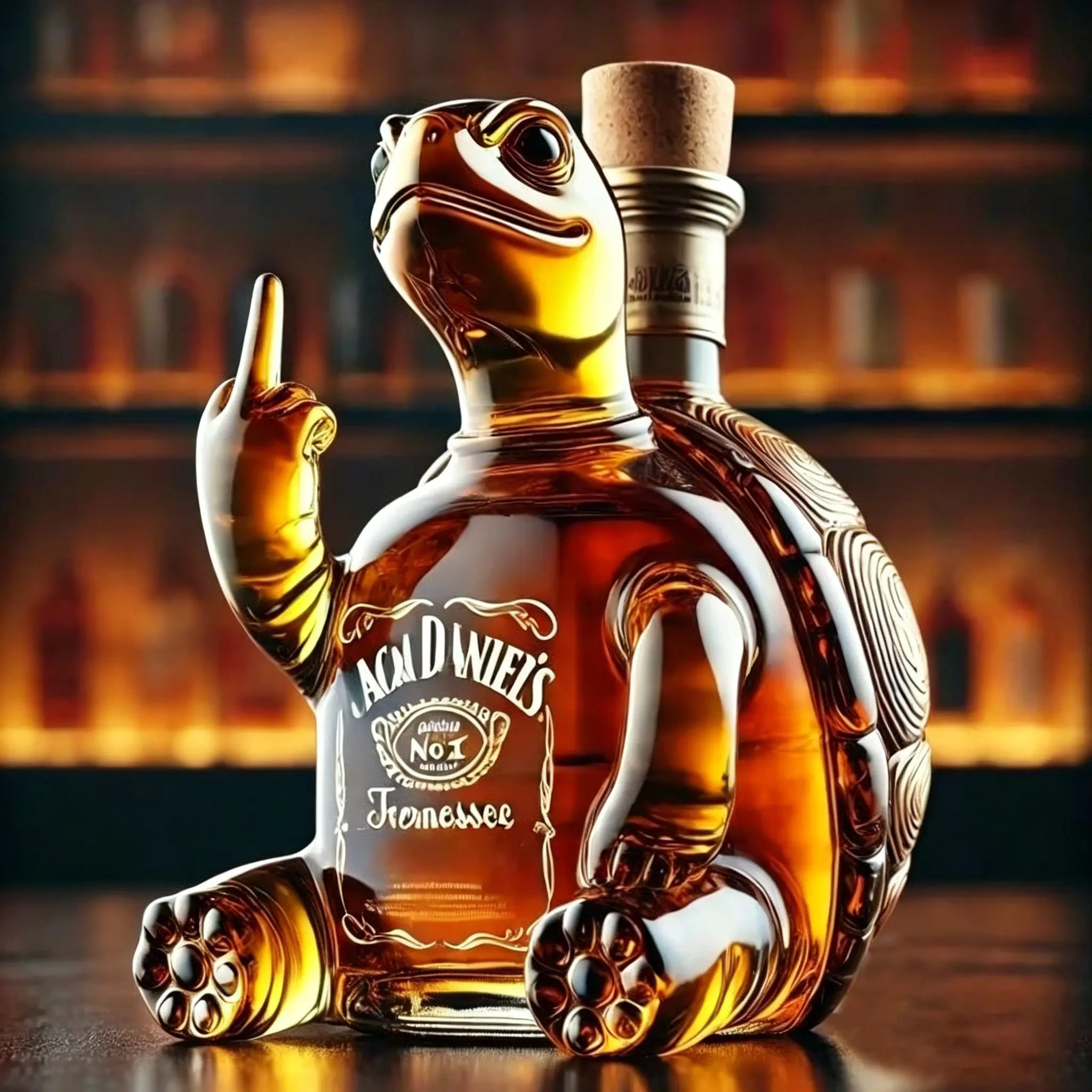 Turtle-Shaped Whiskey Glass Bottle - Eco-Friendly Animal Motif Liquor Storage Container, Father's Day Gifts for Adults, Oddities Gifts for Whiskey Lovers, Home Bar Decor for Brandy Wine Vodka