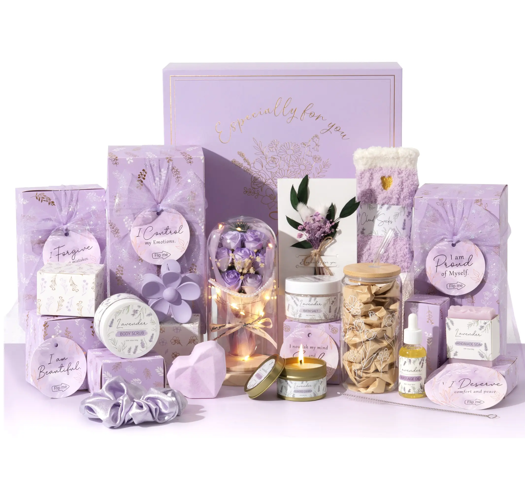 MAYICIVO Women's 10-PCS Graduation & Birthday Gift Basket - Gifts for Women Self Care Bundle Box with Trendy Items, Empowering Challenge Tasks for Mom or Sister