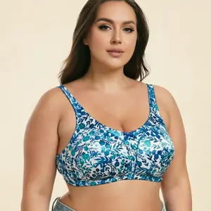 Women's Plus Size Wireless Unlined Seamless Bras - Silky Satin Full Coverage Bralette with Leopard Print, Breathable Fabric, Elegance, Essential Underwear for Women