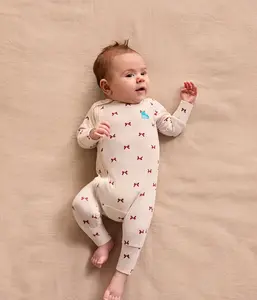 Romper Snug Fit Viscose from Bamboo Cream Bows