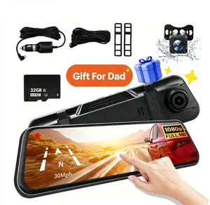 【FathersDayGift】10" Mirror Dash Camera 1080P Full HD, Front & Rear Backup Camera with Touch Screen, Night Vision Rearview Mirror Dash Cam, Parking Assistance,summervibes