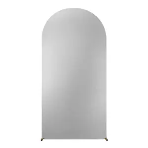 Garvee 6.6ft Silver Arch Backdrop Cover, Foil & Milk Silk Backdrop for Birthday Party, Holiday Photo, Banquet Decor, Booth