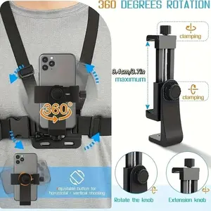 Adjustable Chest Strap Phone Holder, Durable Outdoor Cycling Chest Strap, Skiing, Riding, Rowing, Hunting, Sports First-Person Shooting Accessory