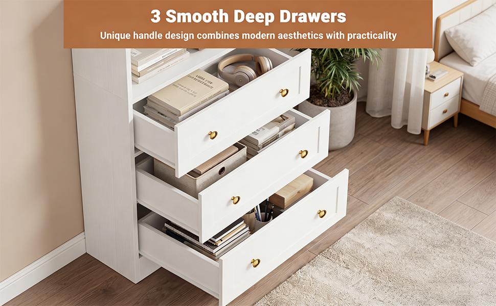 80"Tall Display Bookcase with 3 Wooden Drawers, 24'' W Adjustable Shelves Etagere Bookshelf for Living Room, Home Office, Modern Storage Cabinet