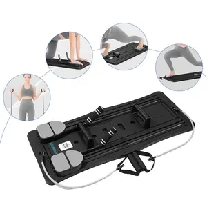 Multifunctional Core Training Abs Board, Foldable Indoor Pilates System With Soft Knee Cushion, Timing Counter & Stretch Resistance Bands, Abdomen Muscle Build Full Body Shaping Workout Gear For Home Gym