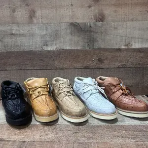 Men’s Crocodile/Ostrich Print Leather Shoes Est.1214 Ave Coco