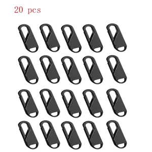 Spring Bag & Luggage Upgrade 20pcs Zipper Replacement Kit - Detachable Metal Zipper Pull Tabs for Luggage, Clothing, Backpacks, Boots, Purse (Black)