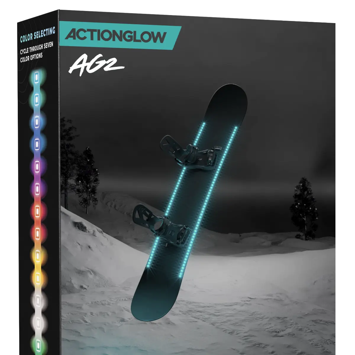 LED Snowboard Lighting System - ActionGlow (AG2) | 7 Color Modes, 100% Waterproof, Super Bright, Visible from Over a Half Mile, Easy 5 Minute Install