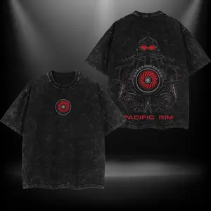 Gipsy Danger V2 - Pacific Rim Menswear Gift for movie fans Top Apparel Classic Oversized Seamless Simple Straight Man designer shirts Men's Regular Fit Floral Print Tee washed  streetwear