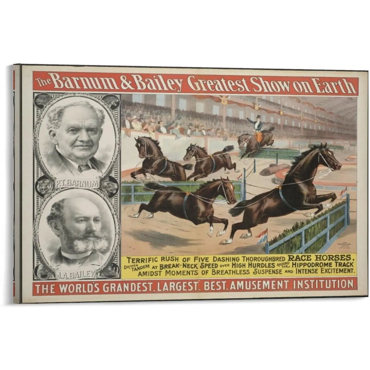 Vintage Poster Barnum & Bailey Circus Decoration Mural Poster Wall Decoration, Living Room Prints Canvas Art Poster And Wall Art Picture Print Modern Family Bedroom Decor Posters 20x30inch(50