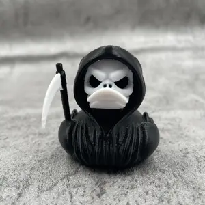 Gothic Reaper Duck Statue-Macabre Collector's Item with Scythe & Hooded Cloak, Satanic-Themed Desk Decor for Dark Souls,Halloween Decorations, Desktop Decorations