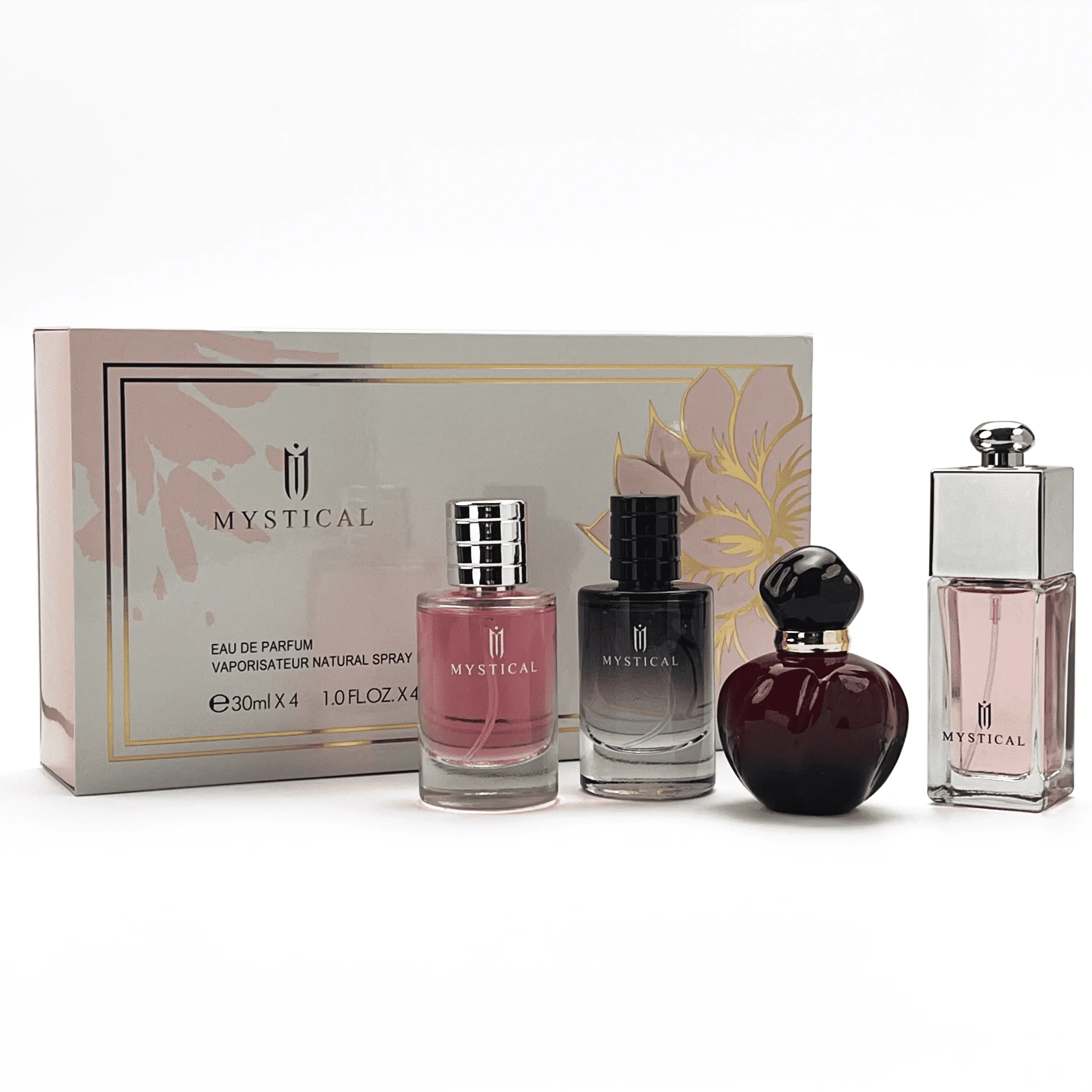 Women's  Mini Perfume Valentine's Day gift Set, Floral Fruity fragrance spray,Light fragrance, Lasting fresh,Joy/Sauvage/Hypn0tic poison/Addict,30ml*4(1.0FL.OZ. Eau De Parfume Edp Tester