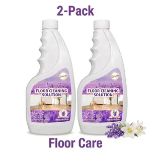 Snowlily 2-Pack Liquid Floor Cleaner Set, Concentrated Solution for All Mops, Steam Mops & Robot Vacuums - 1:100 Dilution, Fresh Lily & Lavender Scent, Deep Cleaning, Fast Drying, Pet & Kid Safe (33.8 Fl Oz Total)  Household Cleaner