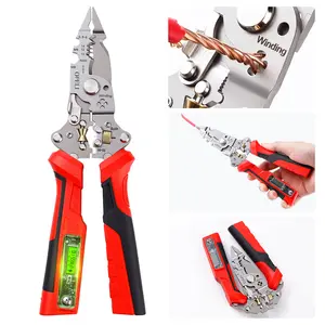 OPELI 16 in 1 Wire Stripper Twister forCutting and Pulling Wires, Voltage Tester Pliers, Cable Scissors, 12V to250V Live,Null,Hot Wire Judgment ACDC, Audible and Flashing LED Alarms