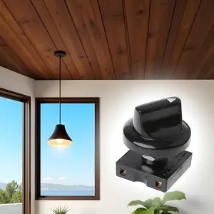 1 Pc Black Fan Rotary Switch 4 Position 3 Speed Selector Switch Governor with Button Fan Speed Governor Fan Isolator Switch Professional Ceiling Fan Wall Controls