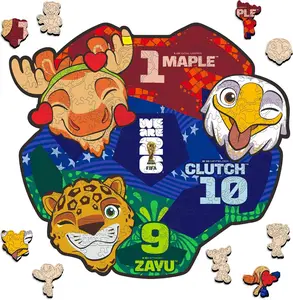 FIFA World Cup 2026 Mascot Wooden Jigsaw Puzzle, 150 Pieces Unique-Shape Collector’s Set (Clutch, Maple & Zayu) Official Merchandise – Fun for Kids & Adults, Ideal Soccer Fan Gift, 11.8 x 10.8 Inch outdoorfun