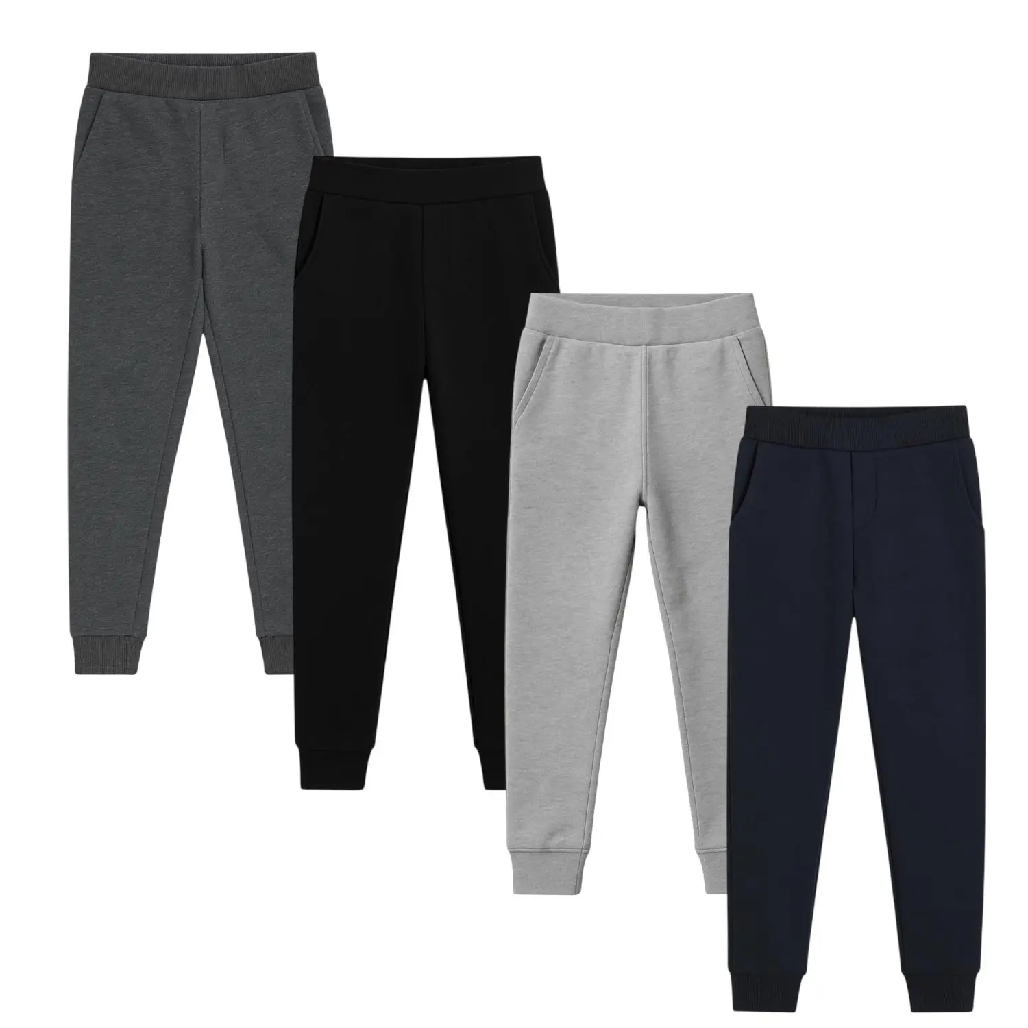 Kids 4 Pack Ultra Soft Fleece Sweatpants Cozy Durable Everyday Wear S–2XL Comfortable Versatile for Active Lifestyles