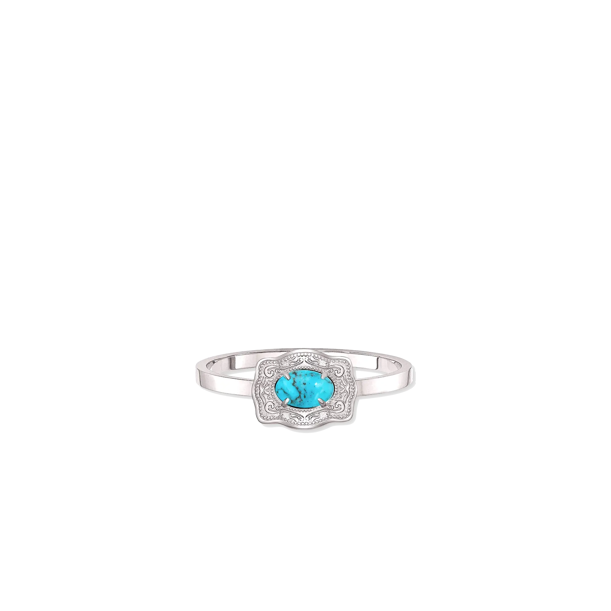 Ultra Mini Belt Buckle Ring (Oasis) - Silver