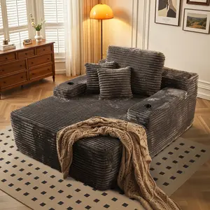 Boneless Cloud Couch with Cup Holder Convertible Floor Sofa Bed with Foam Mattress, 3 Pillows Deep Seat Sofa, No Assembly, Perfect for Small Spaces, Apartments