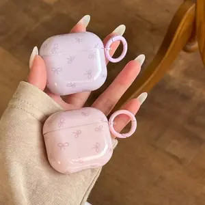 Ins wind Korean bow for airpods4 earphone cover pro second generation airpodspro2 protective cover new 3rd generation apple wireless bluetooth third generation AirPods 1 /2 anti-drop female cute