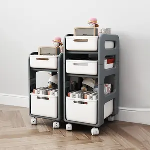 Storage Rack, 1 Count Drawer Type Display Storage Rack with Wheels, Multifunctional Storage Organizer for Living Room Bedroom Kitchen