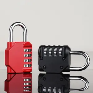 1Pc Resettable Combination Padlock, Security Lock: 4-Digit Keyless Code System with Weatherproof Construction, Perfect for Lockers, Storage Units, Toolboxes & Industrial Cabinets, Designed for Gym-Goers