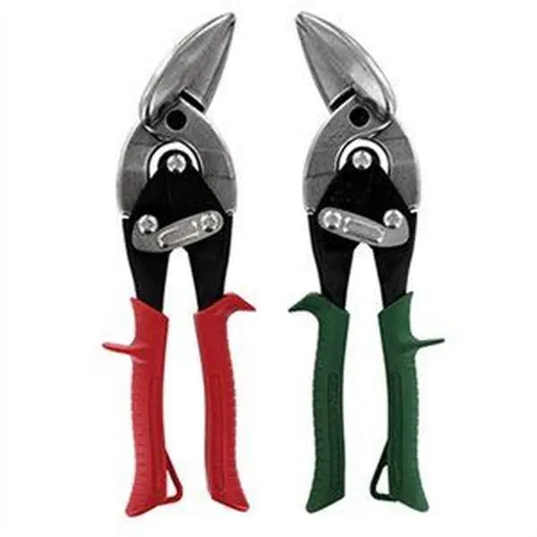 212 MAIN Heavy Duty Offset Aviation Snip Set (Model 254714) - 2-Piece Hand Tools with Handle, Compound Leverage, Molybdenum Construction for Sheet Metal Cuts (Sports & Outdoor Leisure Fishing Equipment), Cuts 'P' Thru-Point Precision