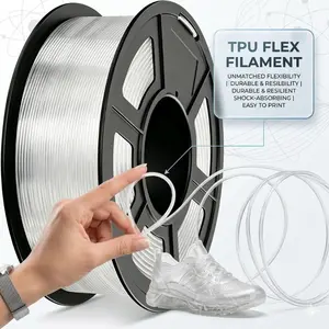 Flexible Tpu Resilient 3D Printer Filament 250g, 1.75mm ± 0.02mm, High Precision Printing, Fine Layer Texture, Excellent Detail Representation