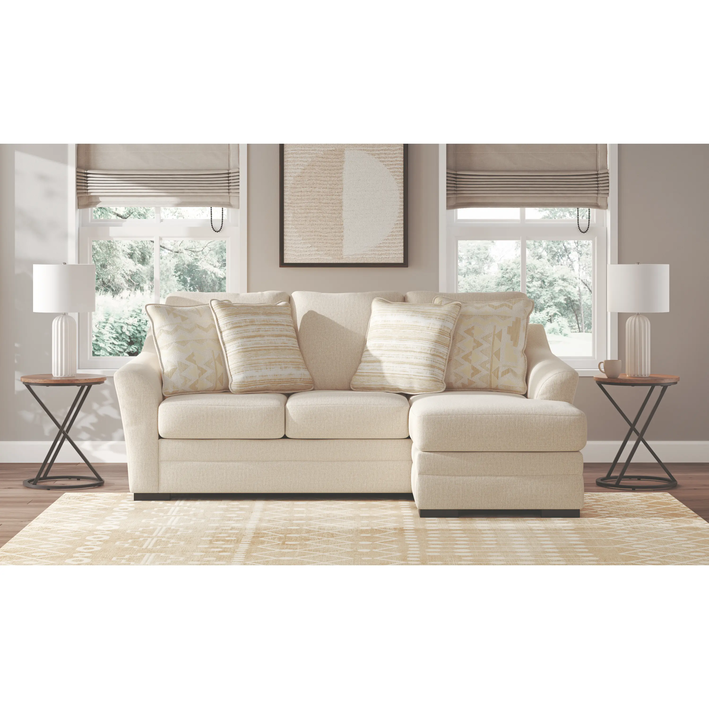 Modern Heritage Lango Queen Fabric Sofa Chaise - Convertible Sleeper Couch, Modern Sleeper Sectional with Sofa Mattress and Memory Foam Mattress