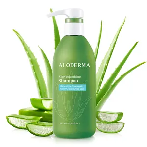 Aloderma Aloe Volumizing Shampoo for Fine, Brittle, & Thinning Hair- 16oz with Freshly Harvested Organic Aloe Vera, Arginine & Panthenol, Mineral Oil Free, Alcohol & Parabens Haircare Repair