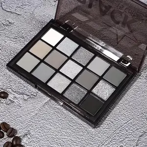 Fifteen-color dark eyeshadow palette, Highly Pigmented Palette, Eye shadow palettes, punk eye makeup, fine shimmer, matte contouring, multi-use, waterproof & sweat-proof, long-lasting coloring, music festival, Glitter Palette, Eye shadow plate