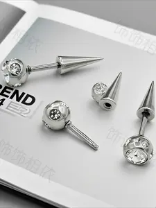 Unique design pointed cone shaped stud earrings earrings simple generous exaggerated Internet celebrity student personality stud earrings men women earrings