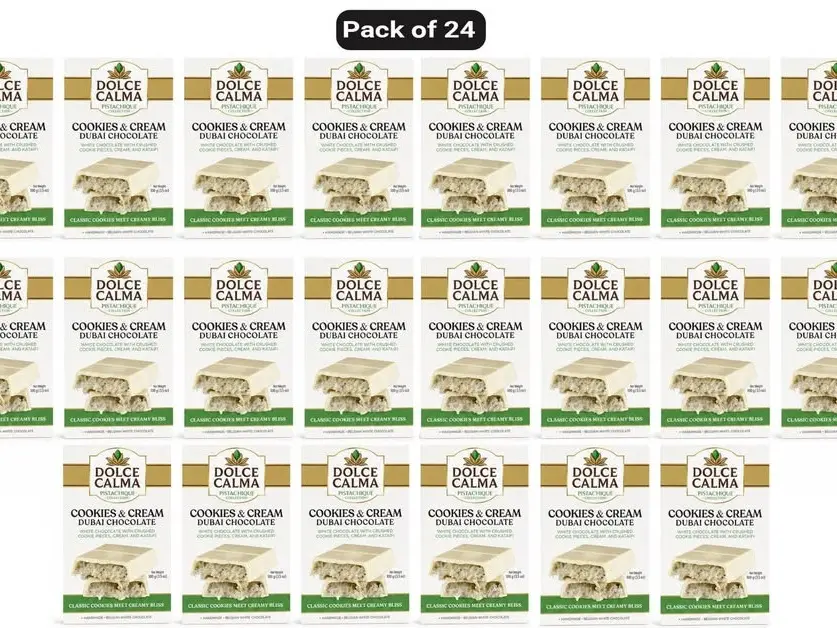Dolce Calma Coconut Dubai Chocolate Bars (2 Pack, 100g/3.5oz) - Gel Packed Handmade Belgian Chocolate, Turkish Pistachio, Crispy Kataifi Kunafa Filling, No Palm Oil Cocoa Snack