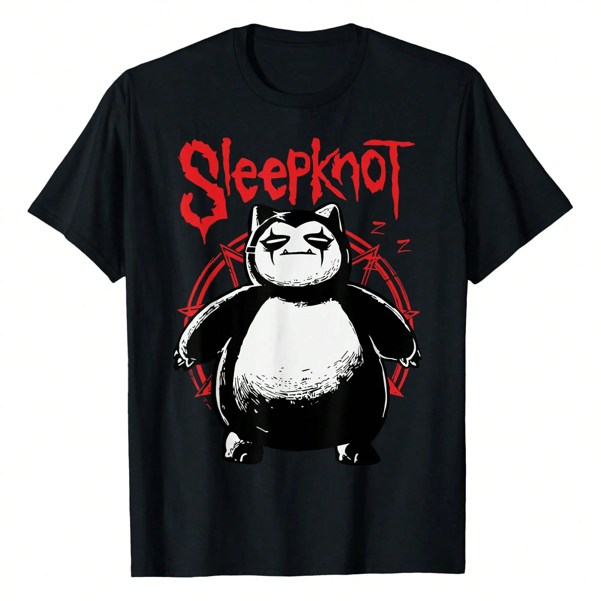 Sleepknot Men's Panda Print Short-Sleeve Round Neck T-Shirt - 100% Cotton, Stretch, Lightweight, Machine Washable, Soft Breathable Fabric, Casual Fit, Relaxed Silhouette, Hem, Ideal for Everyday Wear, Outdoor Activities