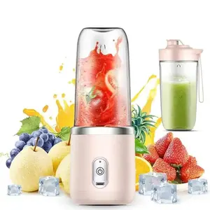Portable Wireless Automatic Juicer Machine Electric Juice Maker with Dual Cups Sports Lid for Home Outdoor Camping Kitchen Use