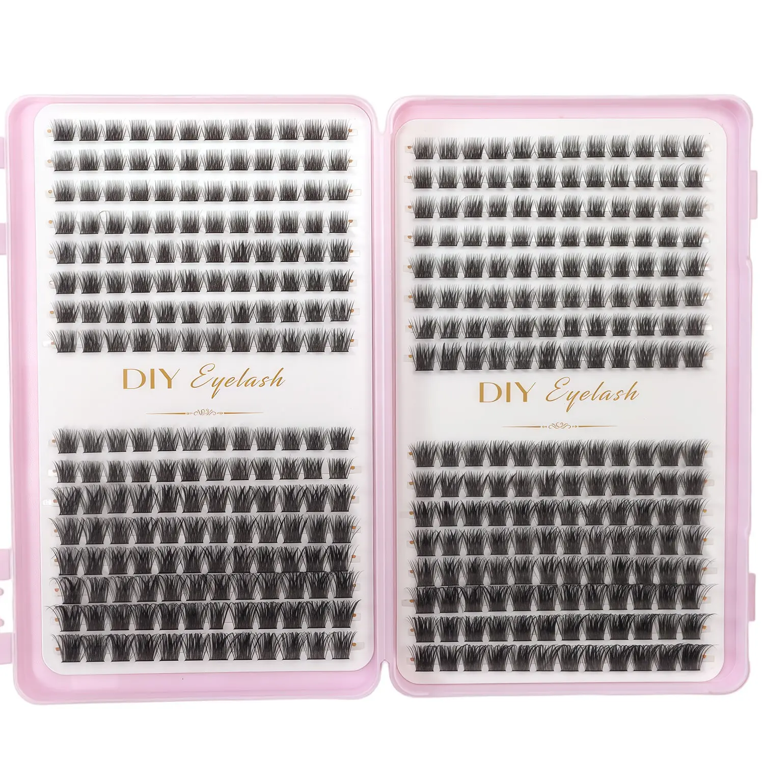 384 Cluster Eyelash Extension Set, Segmented False Eyelashes, Individual Clusters Natural Dense Look, Perfect for Bridal Makeup, Volume False Eyelashes