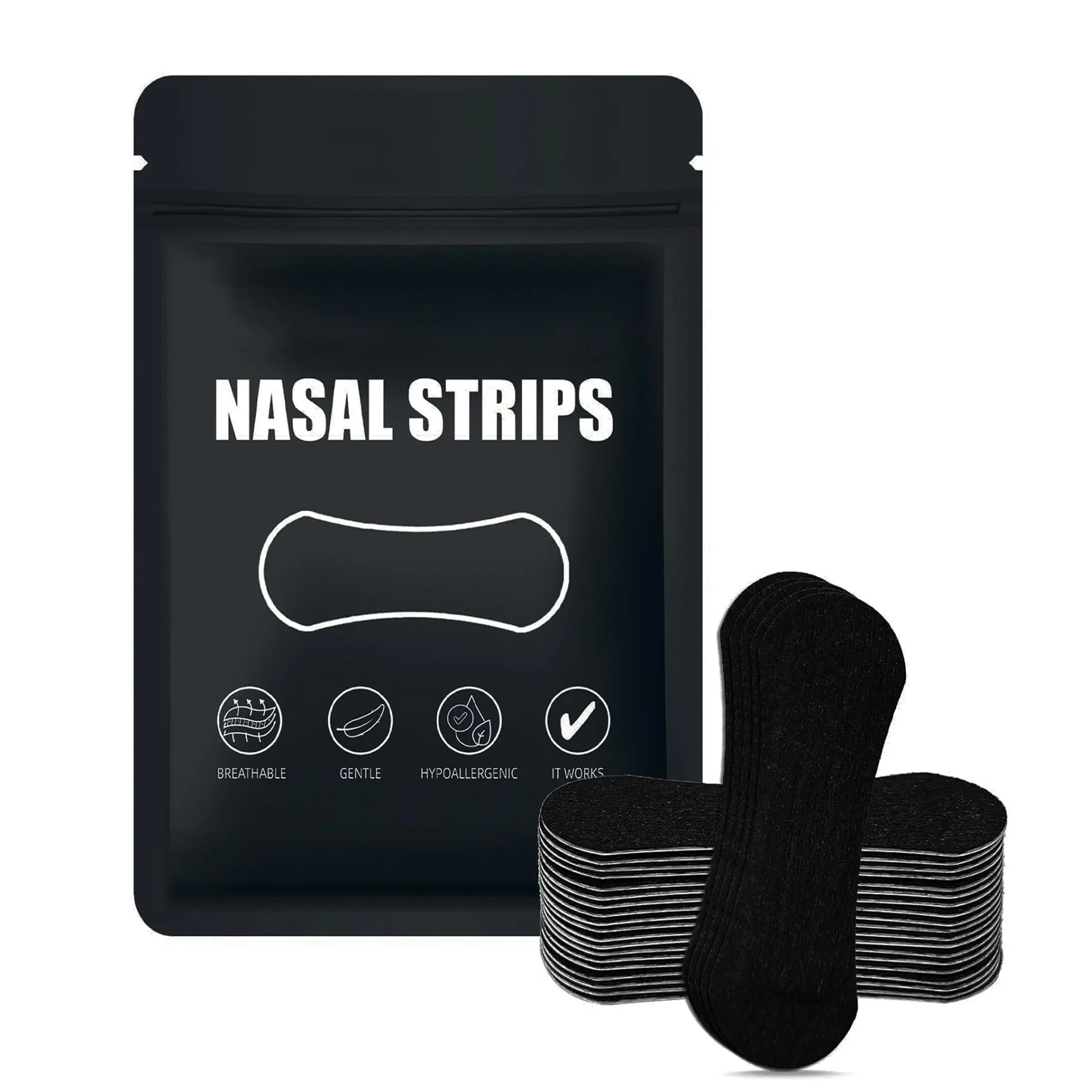 Breathing Exercise Nasal Strips, 30/60/90 Pieces, Anti-Snoring Sleep Aid, Snoring Solution, Oil-Proof Sweat-Resistant, Adhesive Reliability, Breathable, Super Effective Sports Nose Stickers