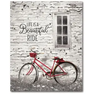 212 MAIN Courtside Market 16x20 in. Artistic "Life is a Beautiful Ride" Gallery-Wrapped Canvas Wall Art, Decor Photo Print with Box, Stretcher Bars