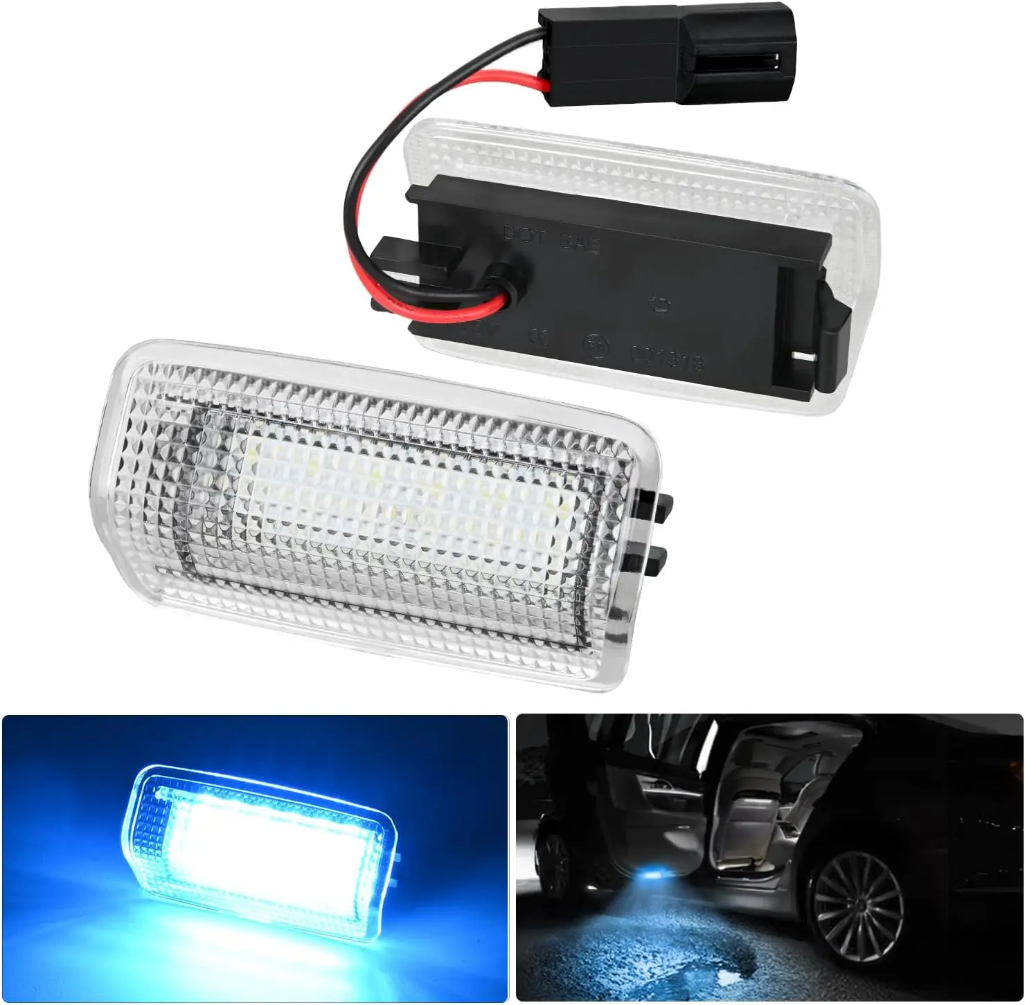 Nilight 2PCS LED Interior Door Panel Light Courtesy Working Lights Aqua Beam Plug and Play for Toyota Avalon Sienna Venza Camry Prius 4Runner Lexus IS ES GS LS RX GX LX Subaru BRZ, Led Car Ambient Light, Car Accessories
