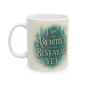 Manifestation Ceramic Mug 11oz 15oz Magical Tea Cup for Setting Powerful Intentions Best Year Month Week Day Law of Attraction Drinkware Tumbler Glossy Finish Microwave Dishwasher Safe Reusable Washable