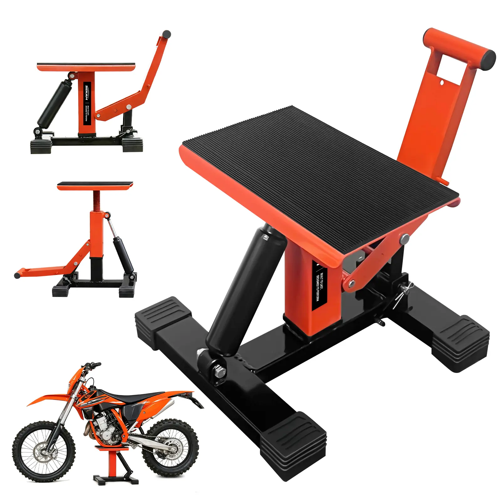 Sekam Hydraulic Dirt Bike Lift Stand, 1200 lbs Capacity Adjustable Height Hoist Table with Hoisting Support, Motorcycle Accessories, Bike Accessories for Motorcycle Repair
